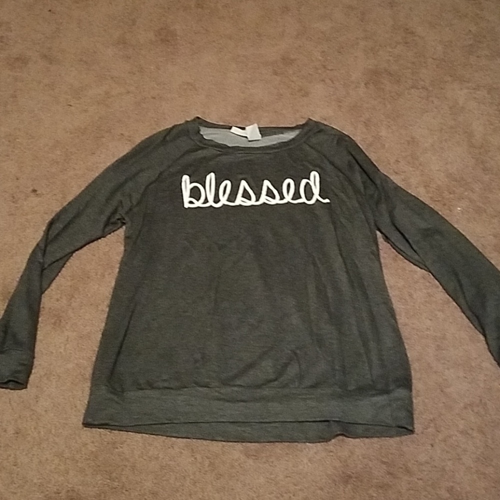 Women's dark grey Blessed lightweight sweatshirt